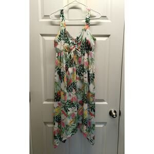 Jamie & Layla NWT Size Large Tropical Hawaiian Shark Bite Sleeveless Midi Dress
